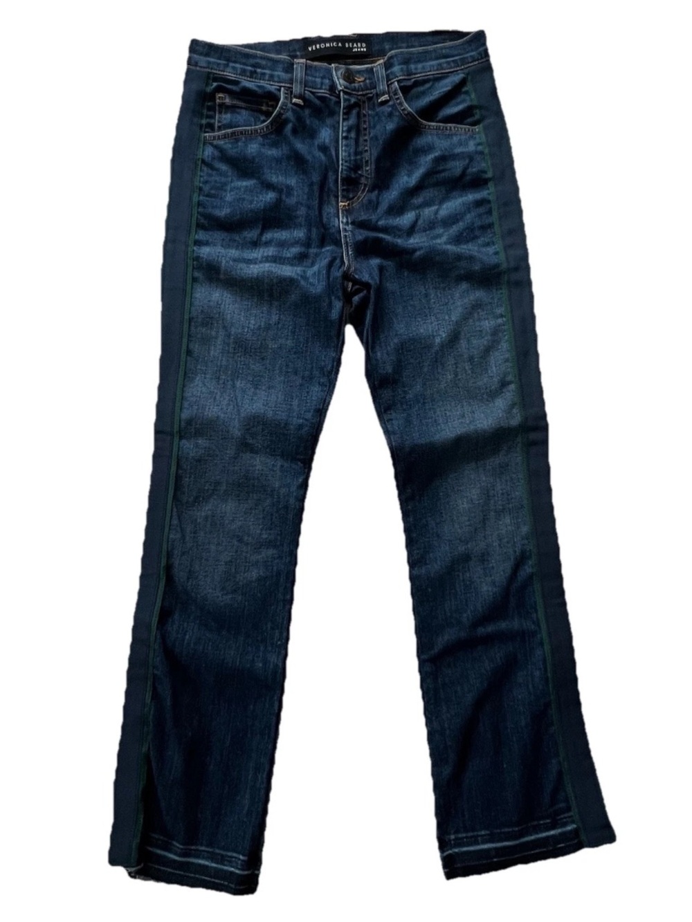 Veronica Beard Carly Kick Flare High Rise Jeans Womens 26/2 Tuxedo Stripe Denim